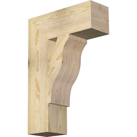 Ekena Millwork Funston Block Rough Sawn Bracket, Douglas Fir, 6"W x 18"D x 26"H BKT06X18X26FST05RDF